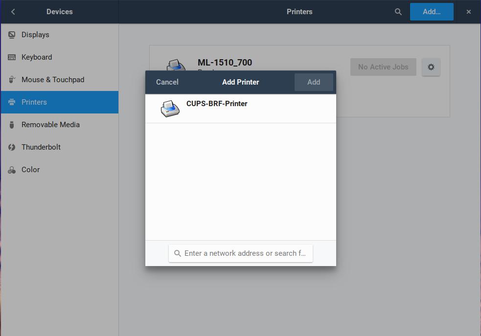 Cups ubuntu нет принтера в списке