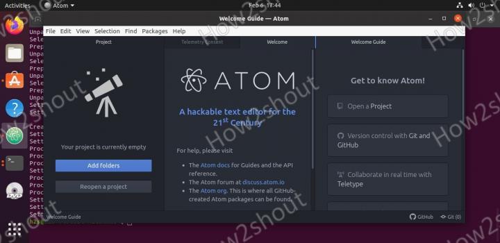 Install Atom Code Editor