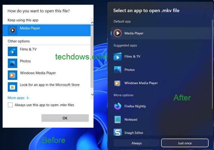 How To Enable New Redesigned Open With Dialog In Windows 11
