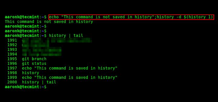 how-to-run-a-linux-command-without-saving-it-in-history