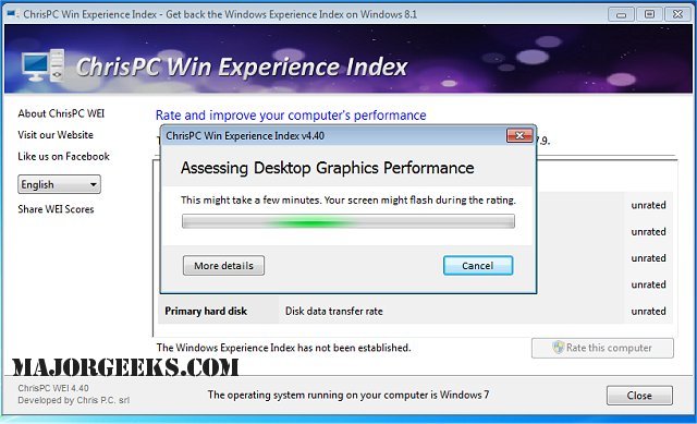 for windows download ChrisPC Win Experience Index 7.22.06