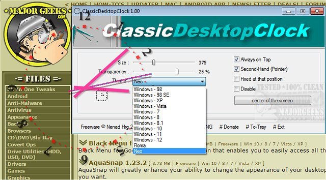 ClassicDesktopClock 4.41 download the new version for windows