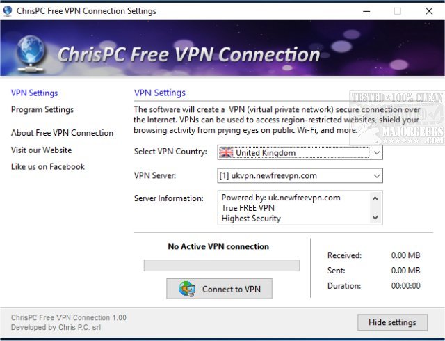 download the new version ChrisPC Free VPN Connection 4.07.06