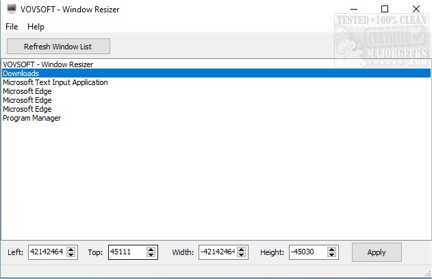 VOVSOFT Window Resizer 3.1 downloading